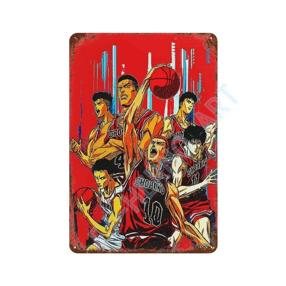 Japanese Anime Slam Dunk Metal Tin Sign Plaque Retro Poster Corridor Room Home Decor Murals Decorative Plates Wall Art Gift
