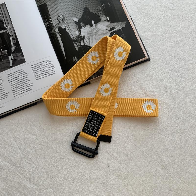 Daisy Belt Men'S And Women'S Non-Porous Canvas Adjustable Belt With Jeans Trend