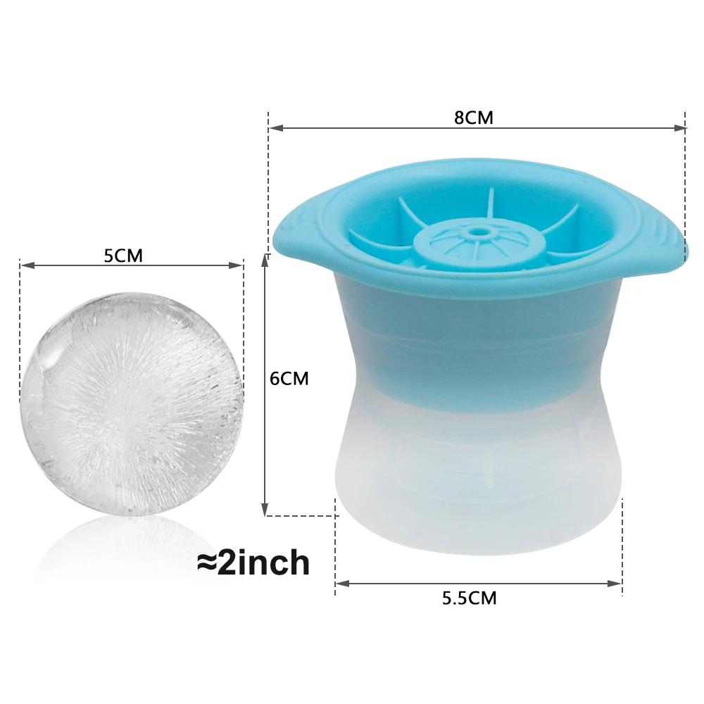 5cm 2 Zoll Whiskey Eishockey Form Silikon Runde Eiswürfelbereiter Große Klare Eiskugel Schale Sphäre Schnellgefrierfach Bar Cocktail Werkzeug