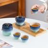 Gradual change cover bowl travel tea set ceramic portable set one pot four cups with tea tray company souvenir