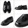 [London Shoe Make Co., Ltd.] Tassel Loafers, Men's Leather, Tank Sole, +4.5cm Platform, Leather Shoes, Suitable for Business and Casual Wear, 9012 Bla