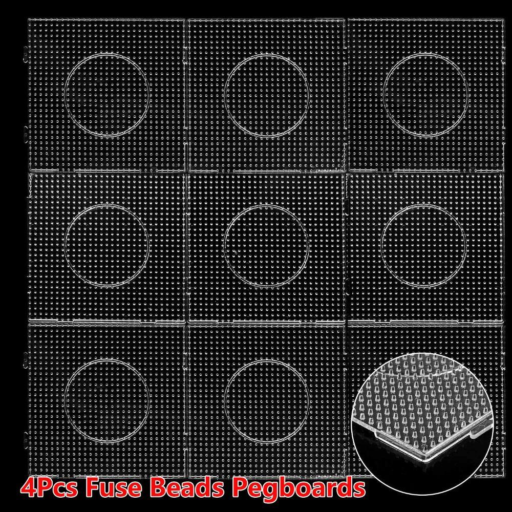 4Pcs Square Melting Beads Pegboards DIY 2.6mm Hama Beads template Fuse Beads Pegboards Kids Craft