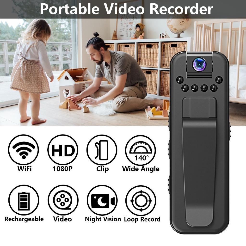 

1080P HD WiFi Body Camera Portable Wearable Video Recorder with 180° Rotating Lens Night Vision Loop Recording for Law Enforcement & Outdoor Use NO Card чорний