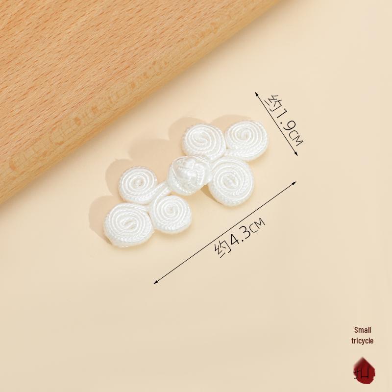 White Nylon Frog Buttons, Handmade Rope Woven Chinese Tang Suit Qipao Retro Flower Accessories
