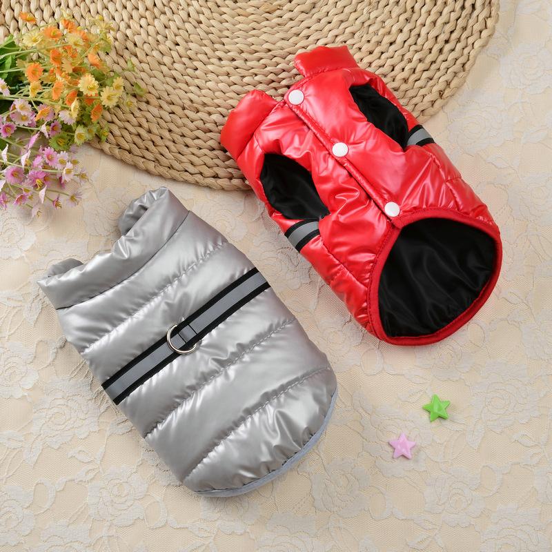 Thermal Quilted Pet Vest with Reflective Safety Strips Winter Clothing for Dogs Cats Small Breeds Teddy Bichon Clothes