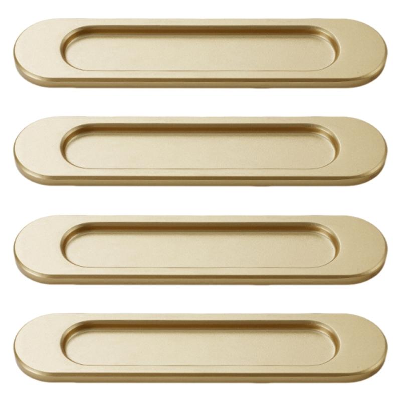 4pcs Auto Adhesive Sliding Door Handle Modern Aluminum Alloy Sliding Door Pulls for Cabinets Furniture