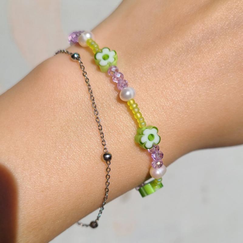 L’OMBRILLANT La Vie En Rose Bracelet Set (GREEN)