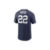 Nike Juan Soto New York Yankees Fuse Letter Number Print Ribbed Crew Neck Knit Short Sleeve T-Shirt Men Tops Navy-Blue N19944BNK9-29E