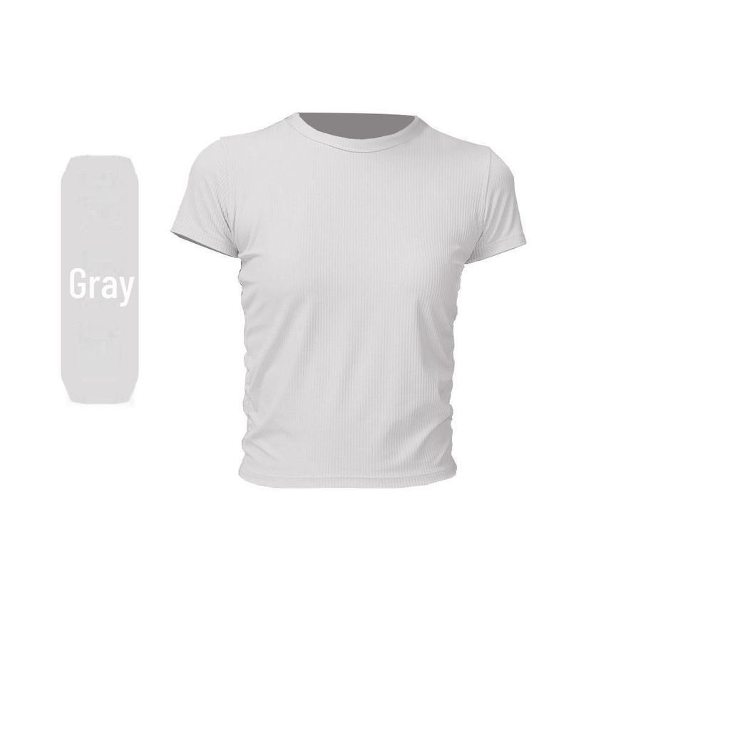 Lu Yoga Fitness Women's Slim Quick-Dry Short-Sleeve T-Shirt for Running