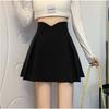 Versatile Black Fishbone High-Waisted Skirt Design-Forward Niche A-Line Hip-Covering Petite Casual All-match Versatile Pleated Skirt