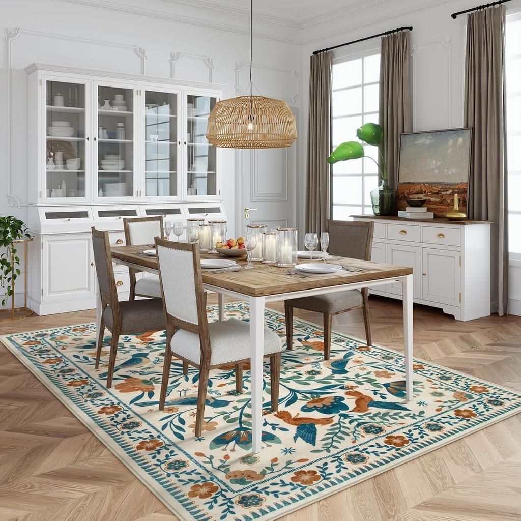 High Density Short Pile Non-slip Living Room Carpet Bedroom Rug Large Area Retro Home Decoration Floor Mat