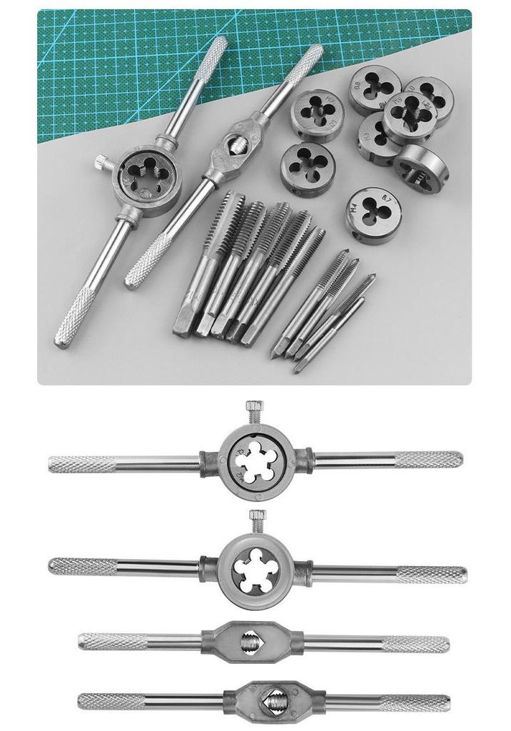 Metric Tap and Die Set with Wrenches and Tap Holders