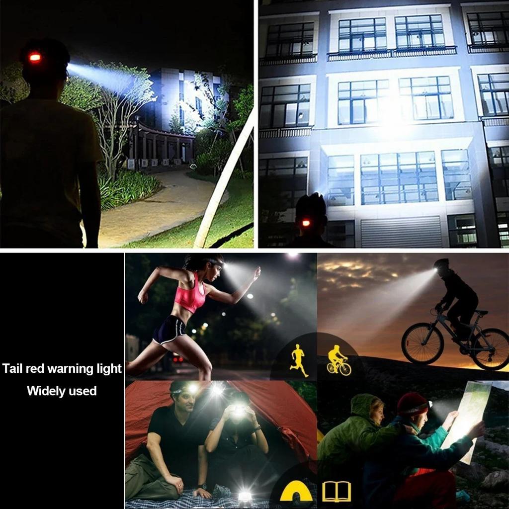 D2 Super Bright 3 Led Headlamp 18650 Battery Rechargeable Head Flashlight Torch 4-Mode Outdoor Camping Fishing Hunting Headlight