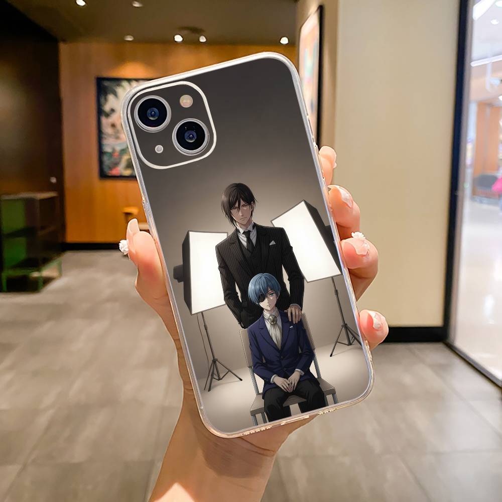 

Classic anime-B--Black- Butler Phone Case For iPhone17,16,15,14,13,12,11 ,Pro Max, Plus Soft Silicone Transparent Cover iPhone16SE4