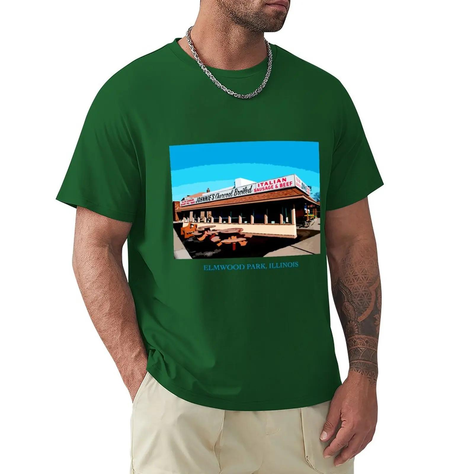 

Johnnies Beef Elmwood Park Chicago Food Classic TShirt Blouse sweat Mens tshirts 4XL