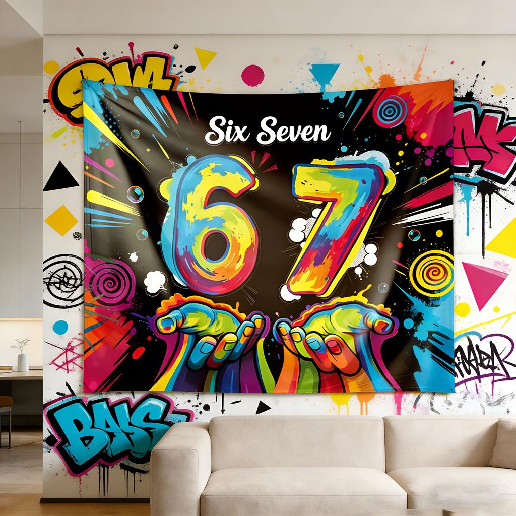 Tapiz Impreso Estilo Graffiti Serie 67 Decoración de Arte de Pared para Sala de Estar Dormitorio Múltiples Tamaños Colgante de Espacio Decoración de Pared Moderna para el Hogar