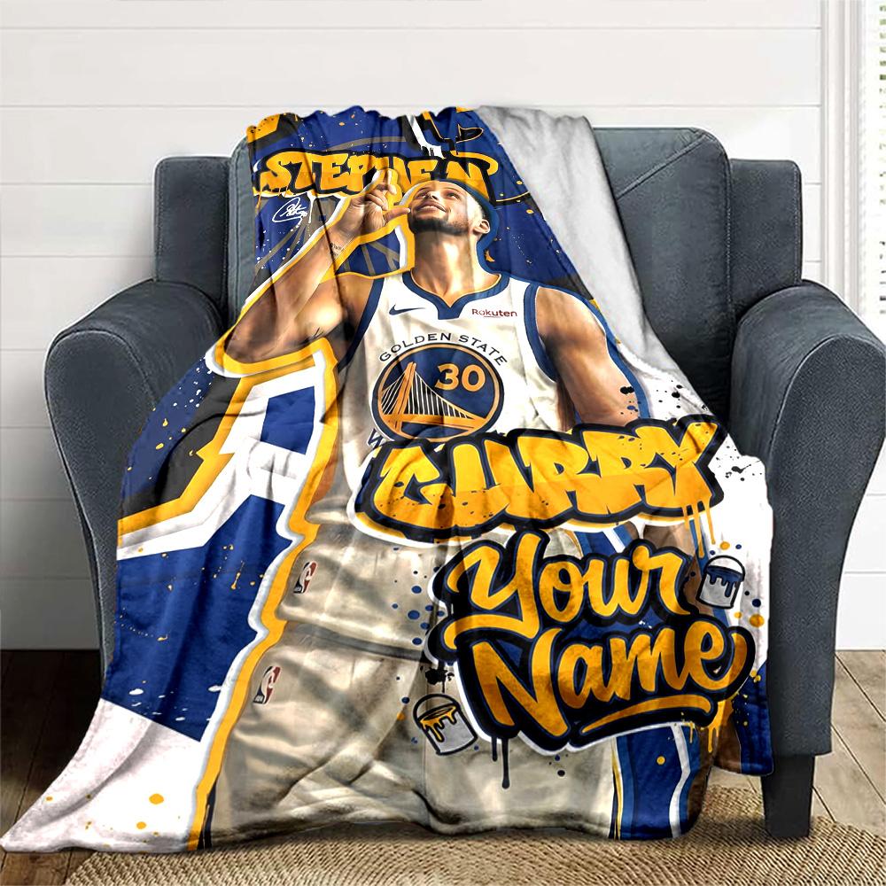 Curry Action Poster Customize Text Blanket Cozy Personalized Blanket Soft & Cozy Suitable for Picnics Nap Chair Sofa for All Occasions