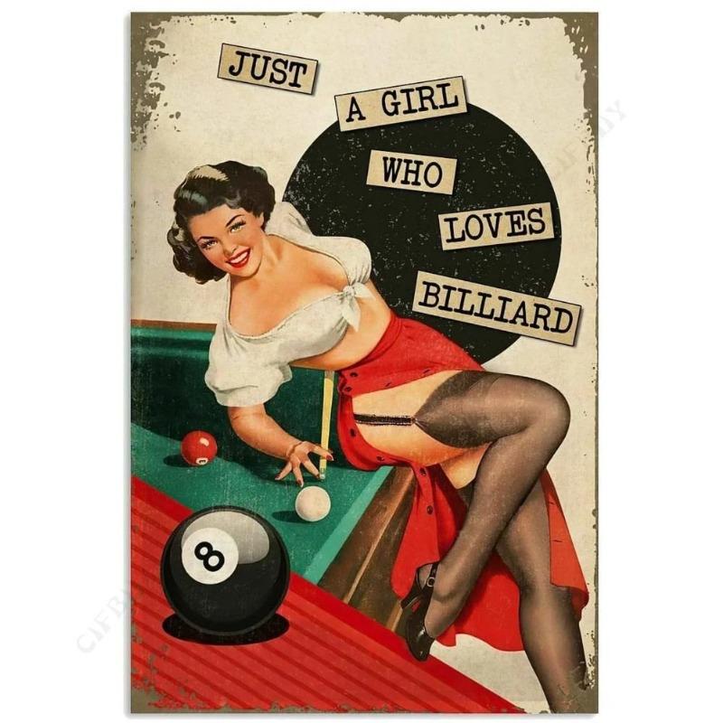 Billiard Metallposter Schild, Spielzimmer Wanddekoration