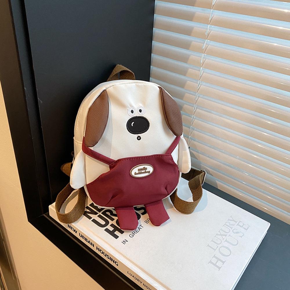 Cute Cartoon Puppy Mini Backpacks Canvas Adjustable Strap Students Backpacks Zipper Shoulder Bags Students
