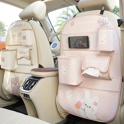 Cute Cartoon Design Car Seat Storage Bag, Multi-pocket Rear Seat Storage Bag, Car Travel Accessories Suitable for Daily Use, Car Storage Box