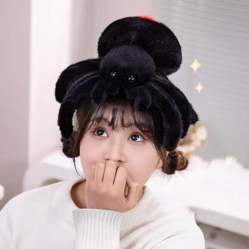 Red Tail Spider Plush Toy Simulated Insect Doll Festival  Funny Tricky Festival