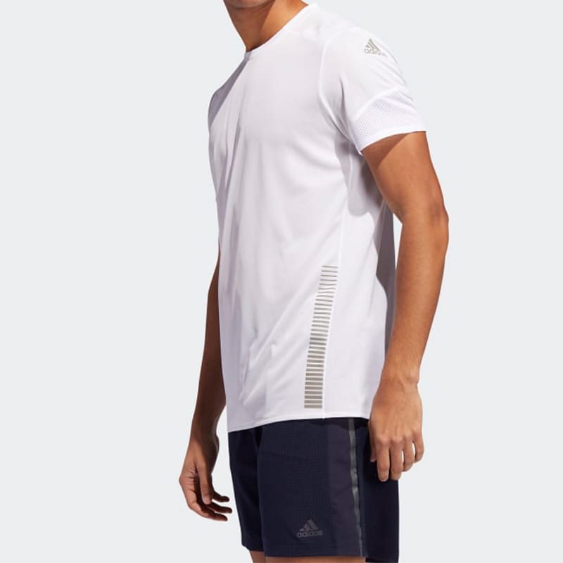 adidas T Shirts Men's White Crew Neck Moderate Straight Fit EI6325