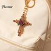 Rhinestone Rose Keychain Retro Keychain, Golden Plated Alloy Key Ring for Holder Men Women, Pendant Handbags Backpacks Decoration Women Handbag Charm