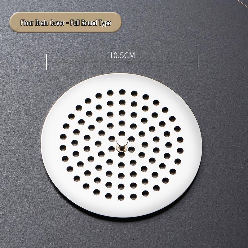 Stainless Steel Round Floor Drain Cover with Anti-Hair Filter and Handle for Hotel Bathrooms