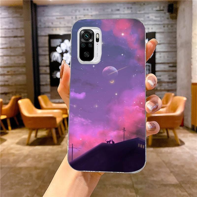 Kawaii Sky Space Soft Phone Case For Xiaomi 12 11T 10 9 Redmi Note 11 10 10S Pro Redmi 9 9A 8 Transparent Phone Cover