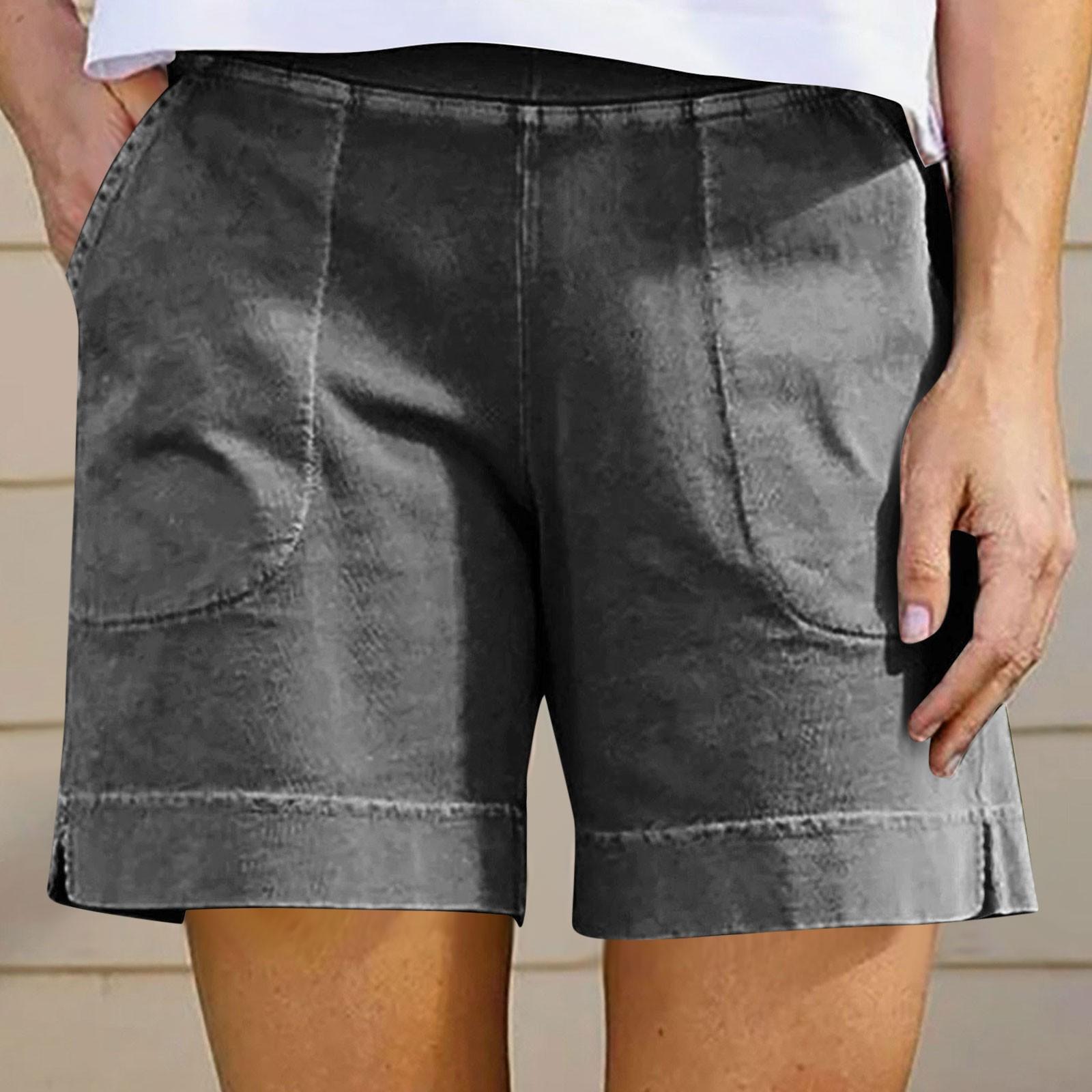 

Женские повседневные летние эластичные пляжные шорты однотонные повседневные шорты M