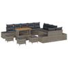 Garden Sofa Set with Cushions 14 Pcs Grey Poly Rattan