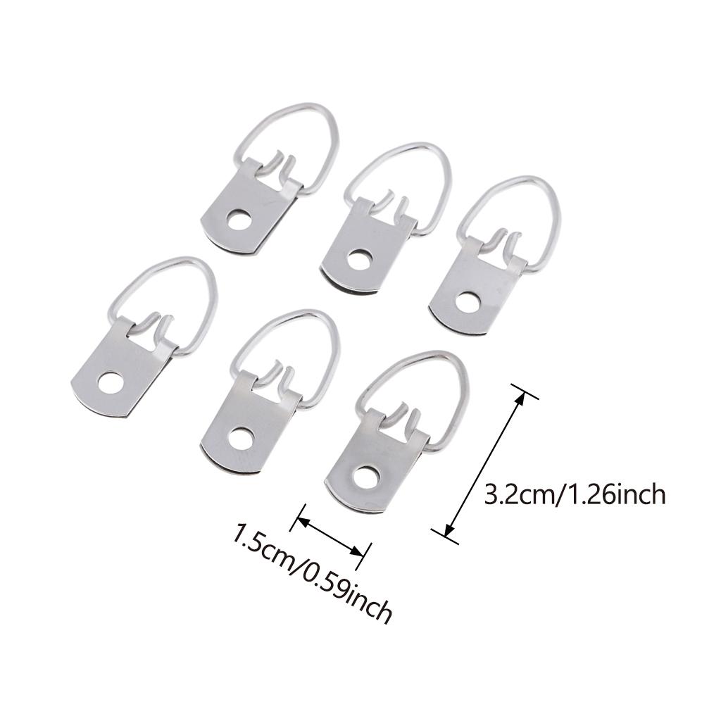 100 Pieces 3.2 x 1.5 cm Single Hole D Picture Hooks Wall Hangers Heavy Duty