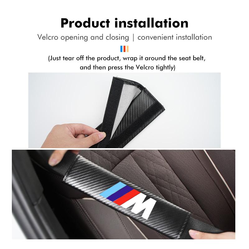 Carbon Car Seat Belt Cover Shoulder Protector Accessories For BMW M 1 3 4 5 6 7 Series X1 X3 X4 X5 G20 G38 F48 E36 E39