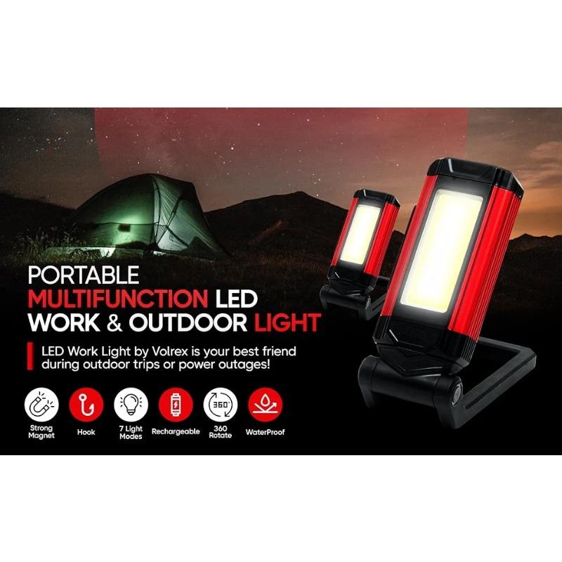 COB Work Light with Magnet LED Flashlight Camping Lamp IPX6 Waterpoof Torch USB Rechargeable Lantern As Power Bank