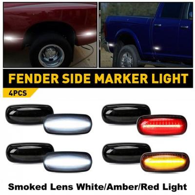 White LED Side Marker Corner Lights For Dodge RAM 3500HD Double Wheel 2003-2009