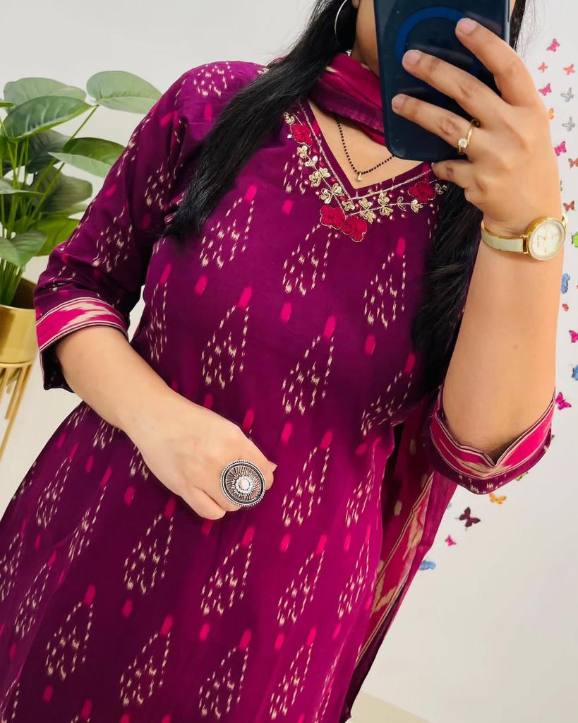 Beautiful Designer Party Wear Kurta Pant Dupatta Set Indian Pakistani Bollywood Tunic Kurti Salwar Suit