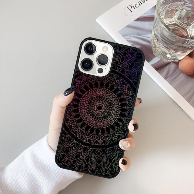 Mandala Floral Wood Phone Case For For iPhone 17 Air 16 15 11 12 13 14 Pro Ma Plus coque
