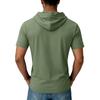 Men Hooded Short Sleeve Pullover with Pocket Lightweight Quick Dry Athletic Top for Casual Sports Outdoor Activities