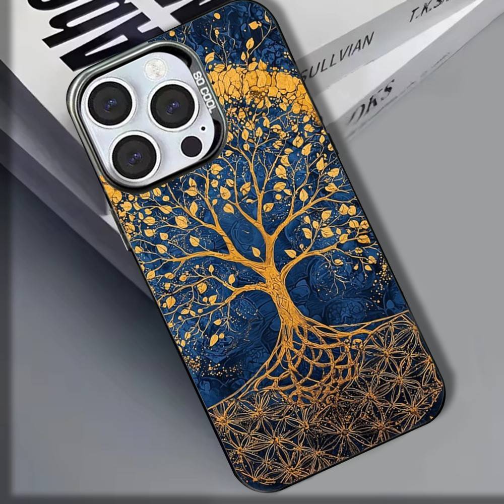 Tree of life Yggdrasil Phone Case For iPhone 16,15,14,13,12,11,8,7,Pro,Max,Plus,Mini,XS,SE Shockproof Matte Cover