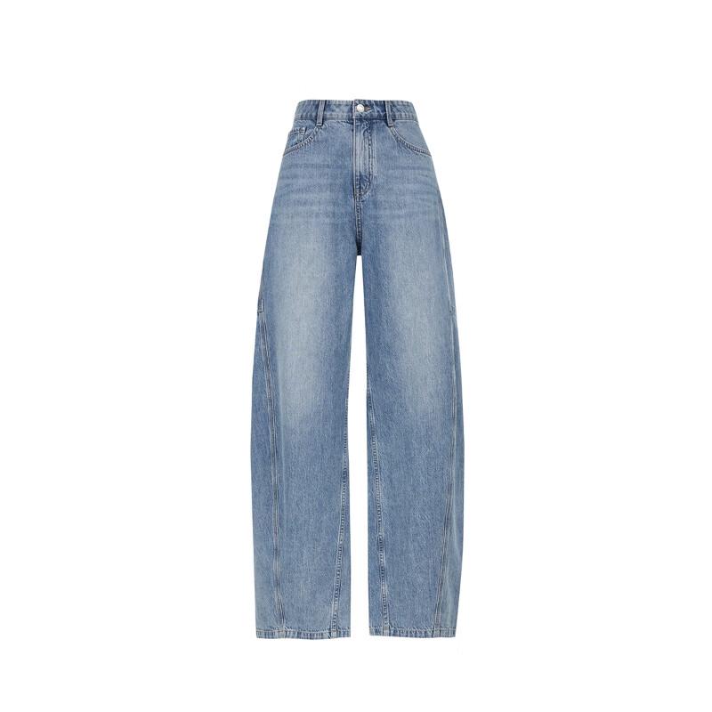 VEROMODA Women's High-Waist Washed Banana Fit Denim Jeans