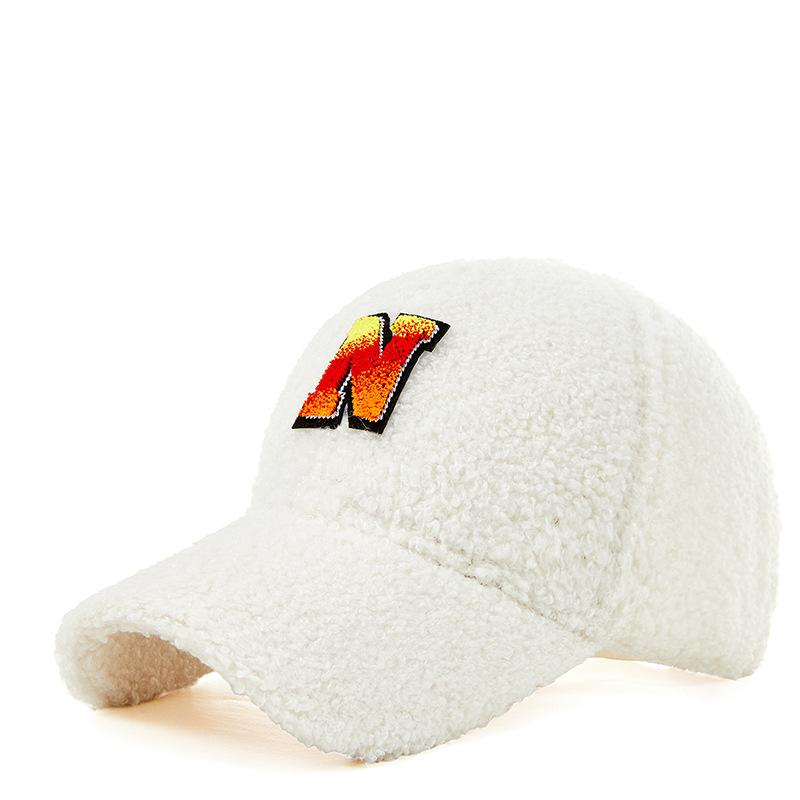 

Autumn and winter trend lamb wool baseball caps for men and women outdoor riding cold-proof and warm peaked caps