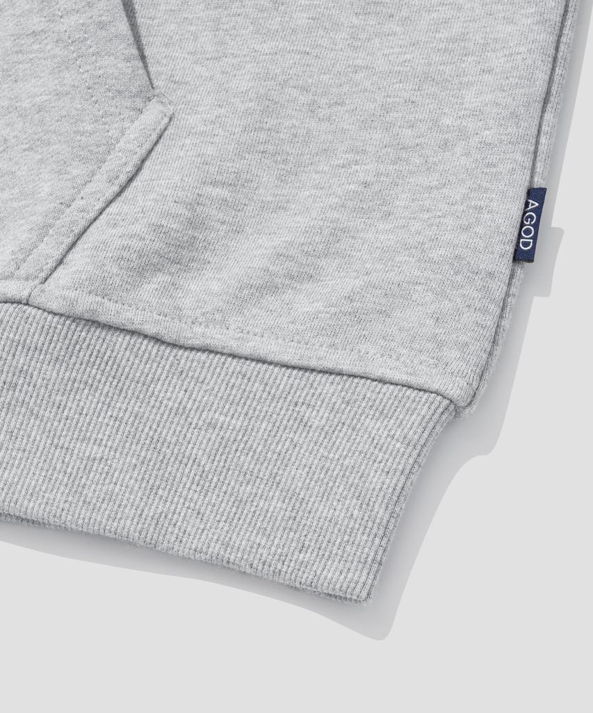Agod (Fleece-Lined) 1_Way Sweat Hooded Zip-Up [Gray]