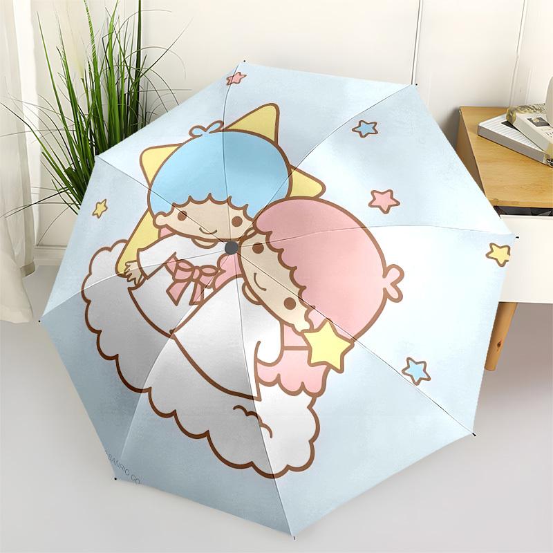 1pc Little Twin Stars Cloud Umbrella with Plastic Handle,Suitable for All Seasons Home Travel Outdoor UmbrellaSanlio136