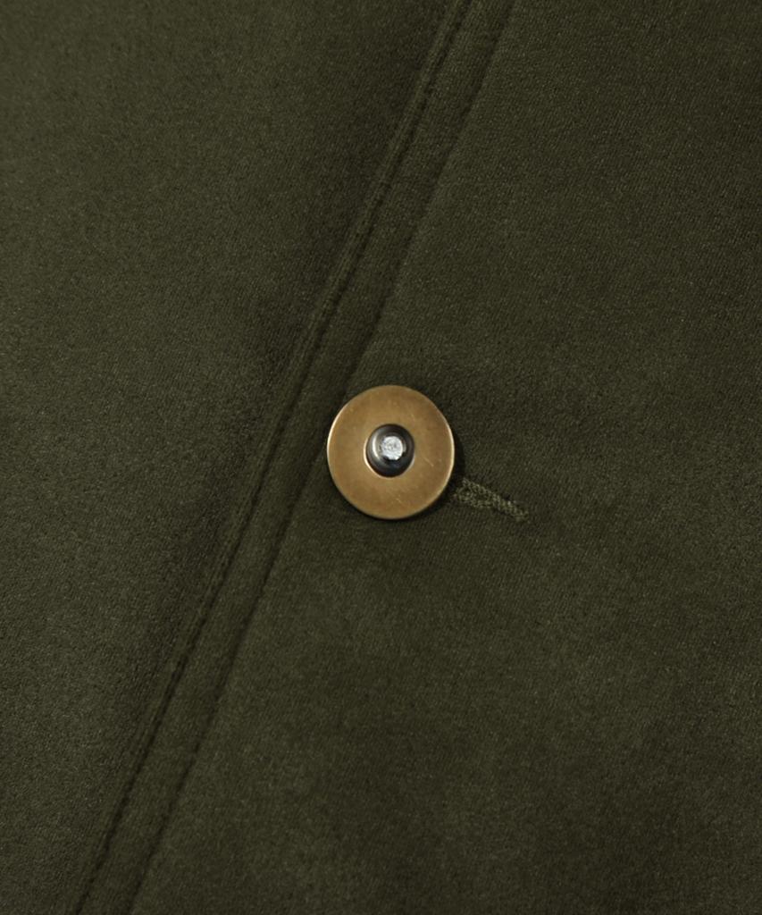 Trillion Suede Elbow Patch 3-Button Blazer Jacket [Khaki]