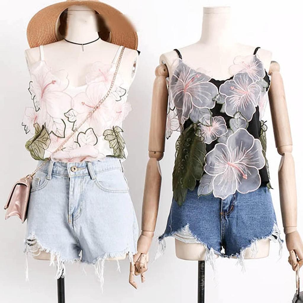 10 Pieces Large Organza Flower Applique Leaf Applique Sheer Embroidered Sew on Patches Lace Decal Fabric for Wedding Dress Evening Gown Bridal Vail