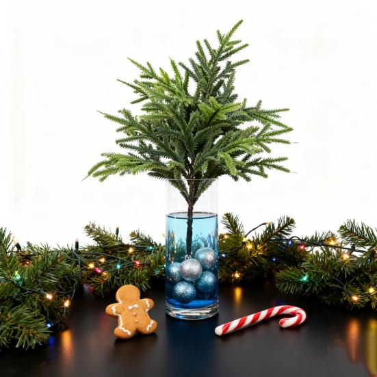 Umělé borové větve Realistické stonky borovice norfolkské Faux zelené listoví Větvičky borového jehličí pro DIY vánoční věnce Váza Vnitřní Venkovní dekorace