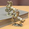 Antique Solid Brass & Copper Horse Figurine: Wealth-Attracting Desktop Ornament