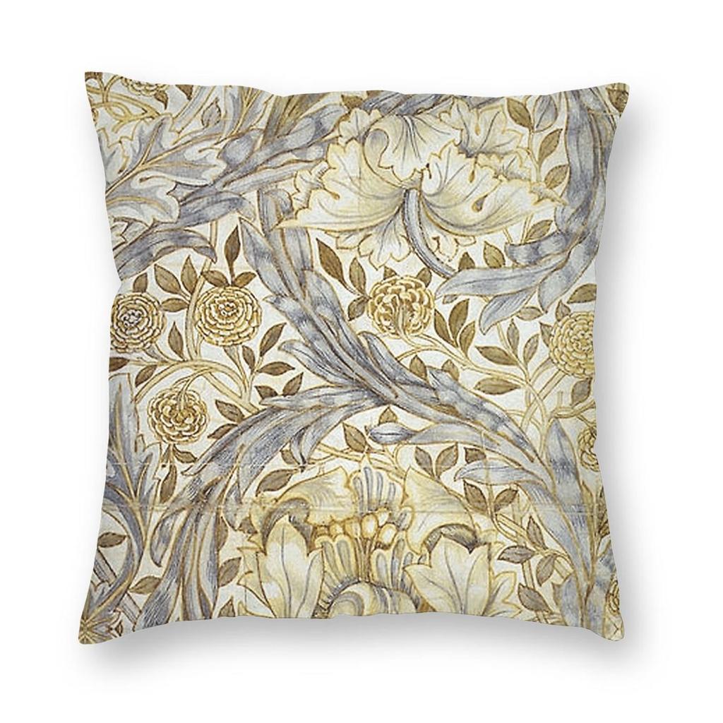 William Morris African Marigold Square Pillowcase Polyester Linen Velvet Creative Zip Decorative Throw Pillow Room Cushion Cover