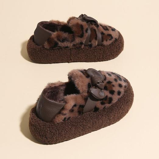 

Internet celebrity popular fluffy shoes women s 2025 new autumn and winter plush bag and cotton shoes one pedal fluffy two wear 40 цветной печати леопарда