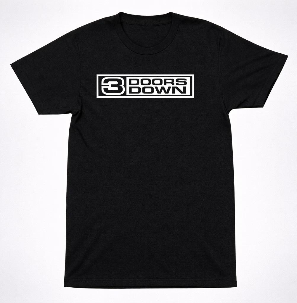 3 Doors Down Logo T-Shirt Alternative Rock Band Classic Black Tee L